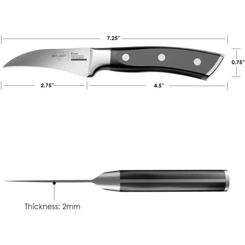  [아마존 핫딜]  [아마존핫딜]SKY LIGHT Peeling Knife, Razor Sharp Paring Knives Potato Tourne Cut Fruit Peeler Professional 2.75” Birds Beak German High Carbon Stainless Steel Small Kitchen Knife with Non Slip Ergonomic