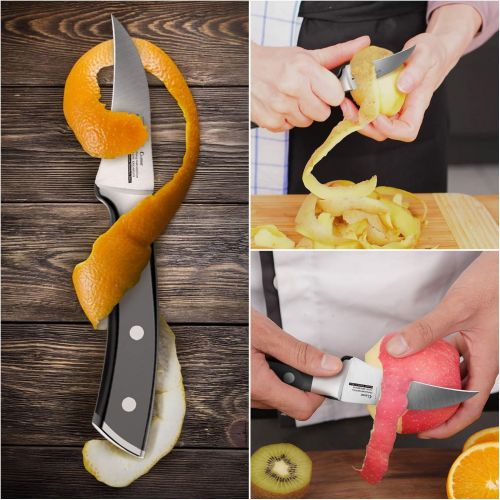  [아마존 핫딜]  [아마존핫딜]SKY LIGHT Peeling Knife, Razor Sharp Paring Knives Potato Tourne Cut Fruit Peeler Professional 2.75” Birds Beak German High Carbon Stainless Steel Small Kitchen Knife with Non Slip Ergonomic