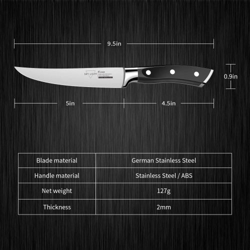  [아마존 핫딜] SKY LIGHT Steak Knives, Steak Knife Set of 4 Premium Kitchen Table Knife 4.5 Inch Straight Edge Blade Dinner Knives Non Serrated