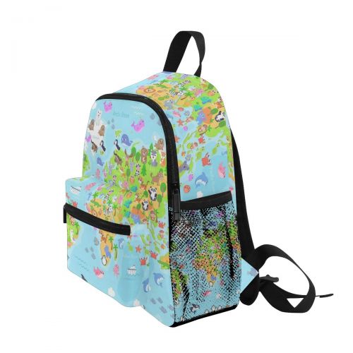  SKYDA Backpack for School Teenagers Girls Boys Bags World Map Animals For Kids Printing Travel Bag