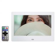 SKYM Digital Photo Frame 7 inch,HD Digital Screen, Support Music Video Pictures and Music 16MB Memory Configuration Remote Controller White