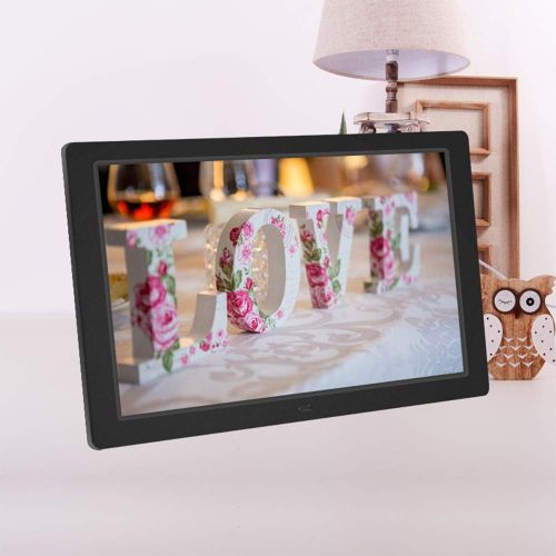  SKYM Digital Photo Frame, 1280800 HD Wide Screen High Resolution Picture Frame 16MB Memory with Remote Control Suitable for Picture and Video Tape Brackets