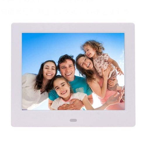  SKYM Digital Photo Frame,4:3 Widescreen Picture MP3 Video Player with Calendar Clock Remote Control White 8inches,Multifunctional Album with Remote Control