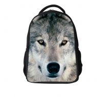 SKYMOON Skymoon Unisex 3D Print Wolf Animal School Bag Student Backpacks