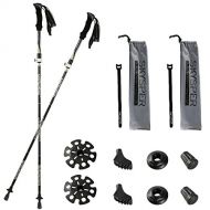 SKYSPER Skysper Trekking Poles 2Pcs, Collapsible Hiking Poles Lightweight Walking Sticks Tri Fold, Carbon Aluminum Alloy Mixed - Adjustable Height Hiking, Camping, Climbing, Backpacking …