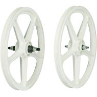 SKYWAY, Tuff II 20 5 Spoke, Wheelset, White, 20 / 406, Bolt-on, F: 100, R: 110, Rim, BMX Cassette, Black