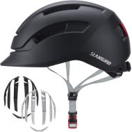 SLANIGIRO Adult Urban Bike Helmet - Adjustable Fit System & Integrated Taillight for Men Women