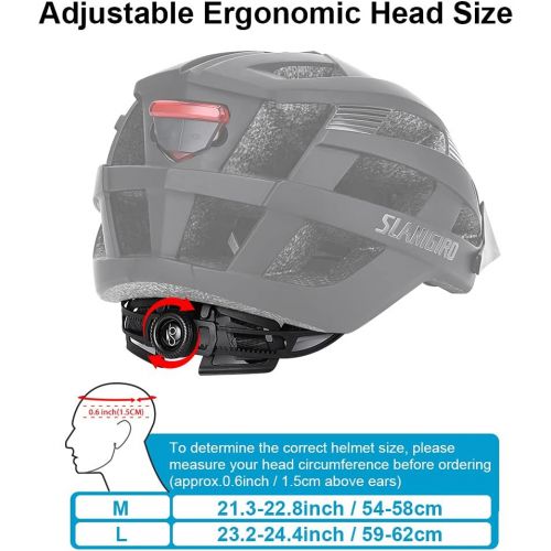  SLANIGIRO Youth Adult Bike Helmet with Light - Lightweight Safety Certification Cycling Helmet for Men Women