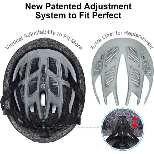  SLANIGIRO Youth Adult Bike Helmet with Light - Lightweight Safety Certification Cycling Helmet for Men Women