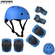 [아마존베스트]SLA-SHOP Kids Boys and Girls Protective Gear Set, Outdoor Sports Safety Equipment 7Pcs Child Helmet Knee &Elbow Pads Wrist Guards for Roller Scooter Skateboard Bicycle（3-8Years Old