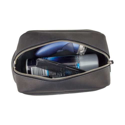  SLATE COLLECTION Greenwood Dopp Kit, Toiletry Bag, Full-grain Leather (Midnight)