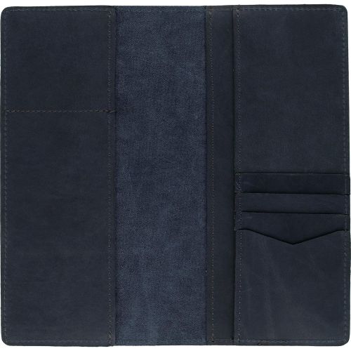  SLATE COLLECTION Lakeway Travel Wallet, Full-grain Leather (Indigo)