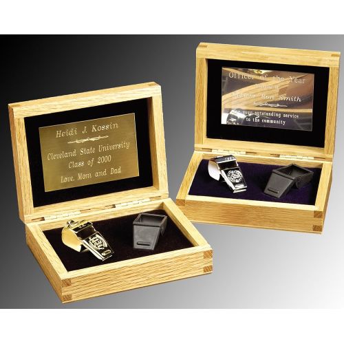  SLD Awards Line Police, Coach Whistle, Gift Set includes solid oak engraved gift box and Professional Quality Whistle