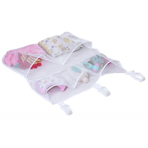  SLEEPING LAMB Sleeping Lamb Baby Nursery Organizer for Clothing Diapers Toys Hanging Storage Bag 5 Pockets Bedside Caddy (White)