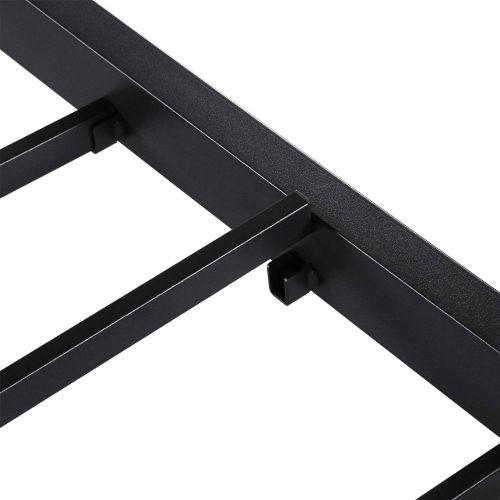  SLEEPLACE 16 Inch High Profile Tall Steel Slat Bed Frame / Non-Slip Support/ SS-3000,Queen,Black