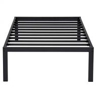 SLEEPLACE 16BX09T 16 High Profile Tall Dura Steel Slat Bed Frame/Non-Slip Support/, Twin, Black