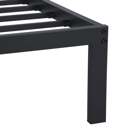  SLEEPLACE 16BX09T 16 High Profile Tall Dura Steel Slat Bed Frame/Non-Slip Support/, Twin, Black