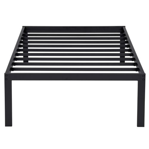  SLEEPLACE 16BX09T 16 High Profile Tall Dura Steel Slat Bed Frame/Non-Slip Support/, Twin, Black