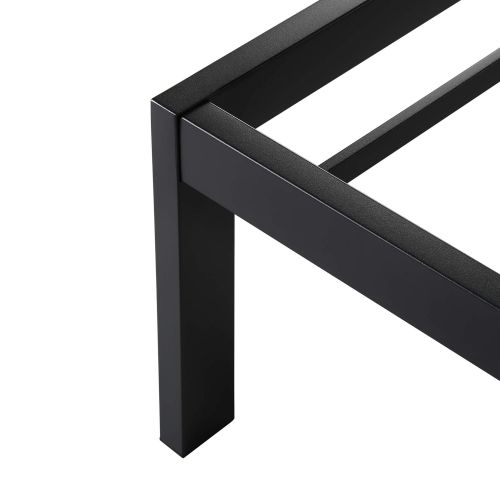  SLEEPLACE 16BX09T 16 High Profile Tall Dura Steel Slat Bed Frame/Non-Slip Support/, Twin, Black