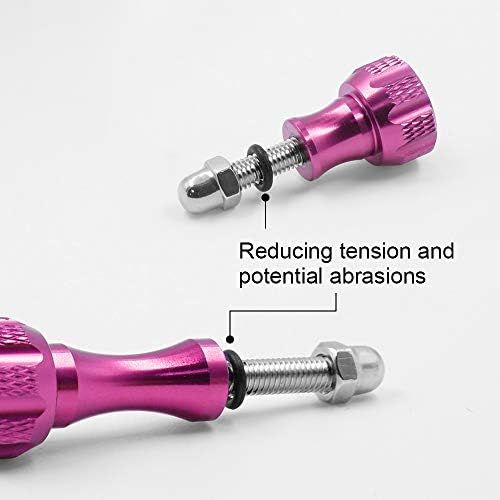  SLFC 3 Pcs Aluminum Alloy Thumbscrews for GoPro Hero 2018, GoPro Fusion, GoPro Hero 8/7/6/5/4/3/2/1 and DJI Osmo Action, 8 Colors, Very Durable, Standard Camera Mounts Screws (Pink