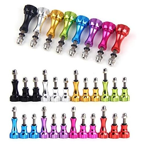  SLFC 3 Pcs Aluminum Alloy Thumbscrews for GoPro Hero 2018, GoPro Fusion, GoPro Hero 8/7/6/5/4/3/2/1 and DJI Osmo Action, 8 Colors, Very Durable, Standard Camera Mounts Screws (Pink