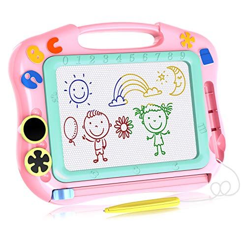  [아마존베스트]SLHFPX LOFEE Magna Drawing Doodle Board Present for 1 2 3 4 Year Old Girl,Magnetic Drawing Board Gift for 2 3 4 Year Old Girl Toy Age 1 2 3 Birthday Gift for 2 3 4 Year Old Girls Small To