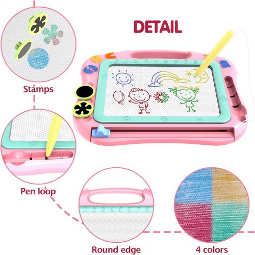  [아마존베스트]SLHFPX LOFEE Magna Drawing Doodle Board Present for 1 2 3 4 Year Old Girl,Magnetic Drawing Board Gift for 2 3 4 Year Old Girl Toy Age 1 2 3 Birthday Gift for 2 3 4 Year Old Girls Small To