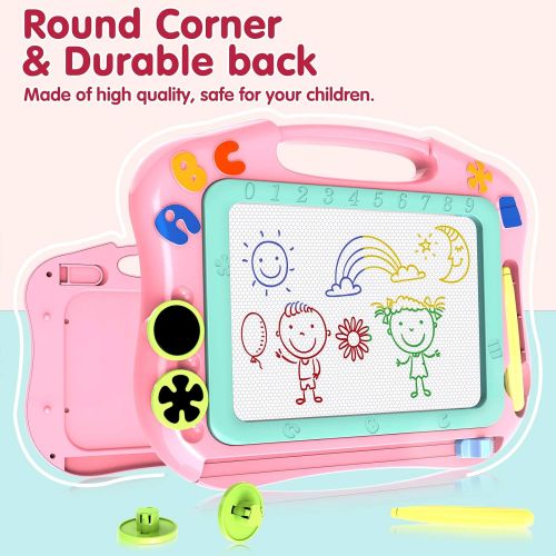  [아마존베스트]SLHFPX LOFEE Magna Drawing Doodle Board Present for 1 2 3 4 Year Old Girl,Magnetic Drawing Board Gift for 2 3 4 Year Old Girl Toy Age 1 2 3 Birthday Gift for 2 3 4 Year Old Girls Small To