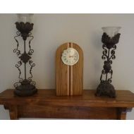 SLHwoodDesigns Mini Mantel Clock from Solid Wood - Small Clock Face - Handcrafted from solid Cherry, Maple and Padauk Woods - Great Gift Idea