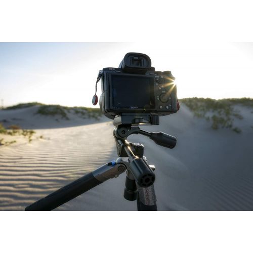  SLIK Sprint PRO III Travel Tripod w/SH-704E 3-Way Pan Head for Mirrorless/DSLR Sony Nikon Canon Fuji Cameras and More - Gun Metal Finish (611-891)