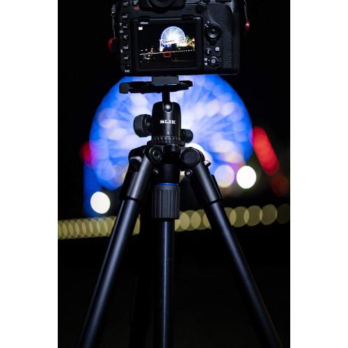  SLIK Pro AL-324BH4 w/SBH-400 Ball Head for Mirrorless/DSLR Sony Nikon Canon Fuji Cameras and More - Black (613-360)