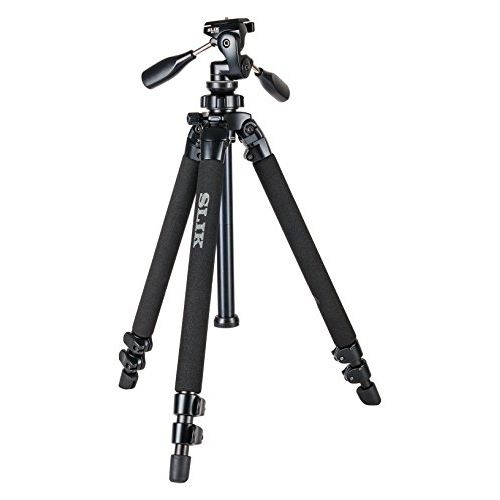  SLIK Pro 400DX Tripod Legs - with 3-Way Pan/Tilt Quick Release Head, for Mirrorless/DSLR Sony Nikon Canon Fuji Cameras and More - Black (615-400)