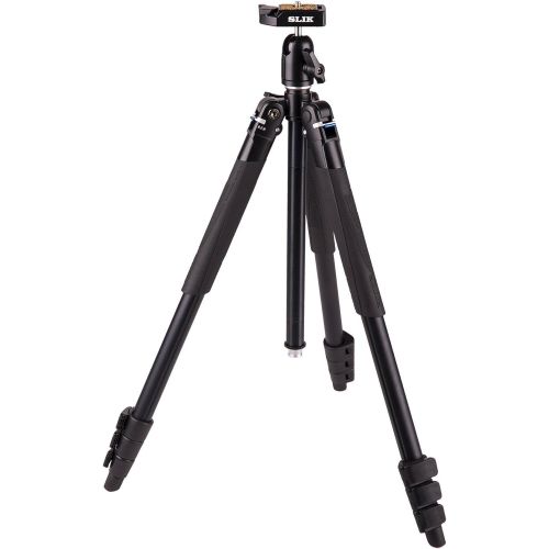  Slik SLIK Lite AL-420M Tripod with LED Center Column Flashlight, Black (611-593)