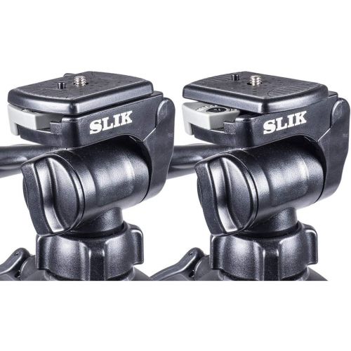  Slik SLIK U8800L Tripod with 3-Way, Pan-and-Tilt Head, Black (612-051)