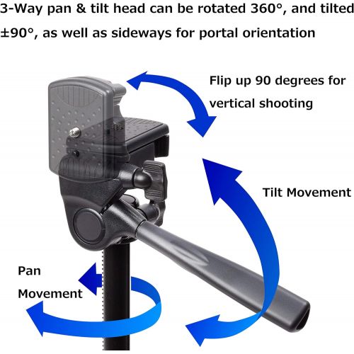  Slik SLIK U8800L Tripod with 3-Way, Pan-and-Tilt Head, Black (612-051)