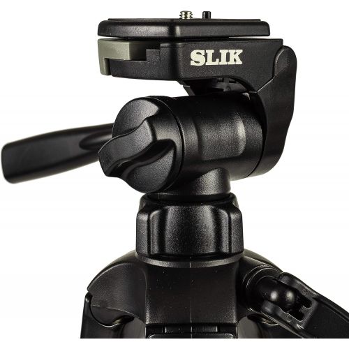  Slik SLIK U8800L Tripod with 3-Way, Pan-and-Tilt Head, Black (612-051)