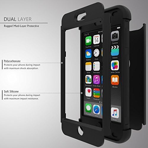  [아마존베스트]iPod Touch 7 Case,iPod Touch 6 Case,SLMY(TM) Heavy Duty High Impact Armor Case Cover Protective Case for Apple iPod Touch 5/6/7th Generation Black/Black