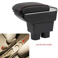 SLONG for Nissan Sentra/Sylphy Luxury Car Armrest Center Console Accessories The Cover Can Raised Oversized Space Built-in LED Light with Cup Holder Removable Ashtray Black