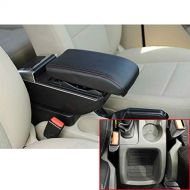SLONG for Ford Focus 2 MK2 2009-2012 Luxury Car Armrest Center Console Accessories The Cover Can Raised Oversized Space Built-in LED Light with Cup Holder Removable Ashtray Black