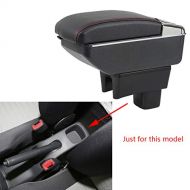 SLONG for 2005-2019 Suzuki Swift Luxury Car Armrest Center Console Accessories The Cover Can Raised Oversized Space Built-in LED Light with Cup Holder Removable Ashtray Black