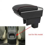 SLONG for 2006-2018 Suzuki SX4 Luxury Car Armrest Center Console Accessories The Cover Can Raised Oversized Space Built-in LED Light with Cup Holder Removable Ashtray Black
