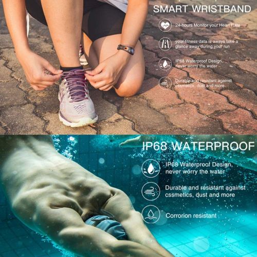  SLONG Fitness Tracker, Activity Tracker Watch with Heart Rate Monitor, Waterproof Smart Fitness Band with Pedometer, Calorie Counter, for Kids Women and Men,Red