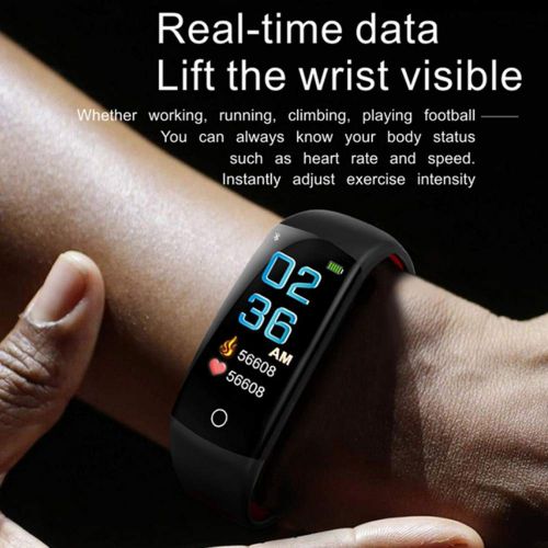  SLONG Fitness Tracker, Activity Tracker Watch with Heart Rate Monitor, Waterproof Smart Fitness Band with Pedometer, Calorie Counter, for Kids Women and Men,Black