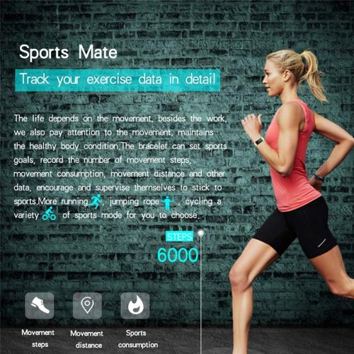  SLONG Fitness Tracker, Activity Watch with Heart Rate Monitor, Waterproof Smart Fitness Band with Pedometer, Calorie Counter, for Women and Men,Black