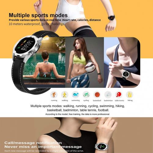  SLONG ECG + PPG Fitness Tracker,Multifunction Smart Watch Smart Bracelet,IP68 Waterproof Bluetooth 4.2 Bracelet Pay,for Android iOS,Silver