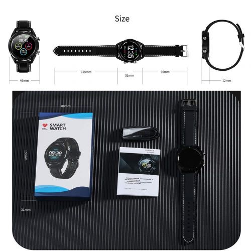  SLONG ECG + PPG Fitness Tracker,Multifunction Smart Watch Smart Bracelet,IP68 Waterproof Bluetooth 4.2 Bracelet Pay,for Android iOS,Silver