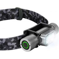 SLONIK Rechargeable Headlamp for Adults - 1000 Lumens Super Bright 60 ft Beam LED Flashlight - Lightweight, Heavy-Duty, IPX8,Waterproof Hard Hat Light - Camping Gear, Running Headl