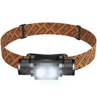 SLONIK LED Headlamp Flashlight - 1000 Lumen USB Rechargeable Headlight w/ 2200 mAh Battery - IPX8 Waterproof Head Lamp with Bright 30 ft Beam - Camping Gear & Hard Hat Accessories,