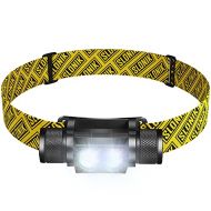 SLONIK LED Headlamp Flashlight - 1000 Lumen USB Rechargeable Headlight w/ 2200 mAh Battery - IPX8 Waterproof Head Lamp with Bright 30 ft Beam - Camping Gear & Hard Hat Accessories,