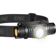 SLONIK Rechargeable Headlamp Flashlight - 500 Lumens Ultra Bright Headlight - IPX8 Waterproof Head Lamp Light for Outdoor Running, Hiking Gear, Hard Hat Helmet - Camping Accessorie